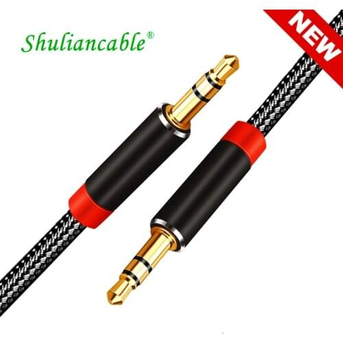 Shuliancable AUX Cable Jack 3.5 mm Audio Cable 3.5 mm Jack Speaker Nylon braid Cable 1m 2m 3m 5m for for Headphones Aux Cord