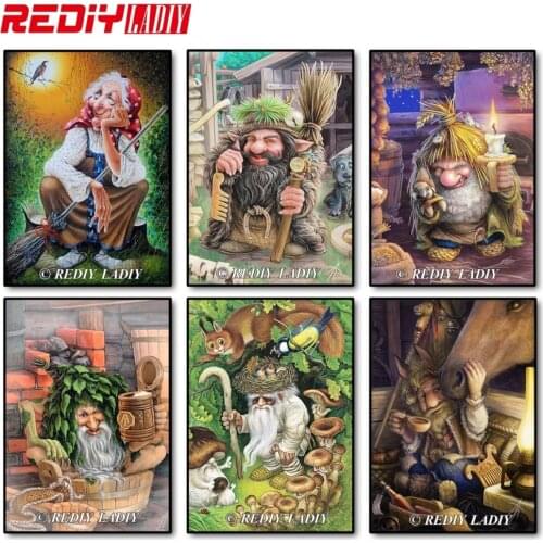 REDIY LADIY Full Square Crystal Paintings Rhinestone Diamond Embroidery Witch Magic Diamond Mosaic Needlework Diamond Paintings