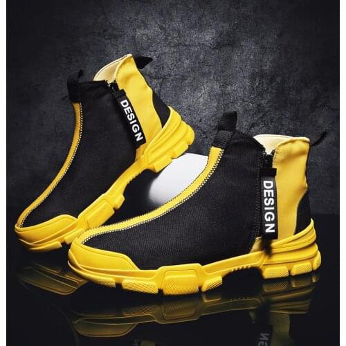 Sooneeya 2020 New Trend Men Causal Shoes High Top Men Sneakers Rubber Pleated Zipper Sneakers Breathable Male Trainers Designer