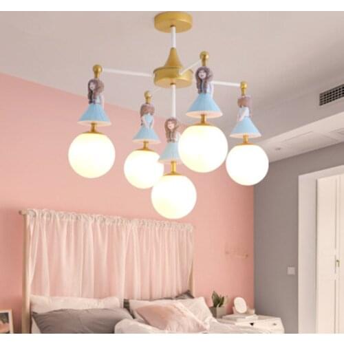 Lovely Princess Kids Chandelier Lighting Girls Kids Child Childrens Room Bedroom Nursery Decorative LED Chandelier Lamp Lustre