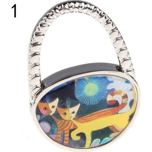 Mini Cute Cat Folding Hanger Holder Table Hook For Purse Handbag For Bag Purse Cloth Sundries Back Seat Headrest Clips