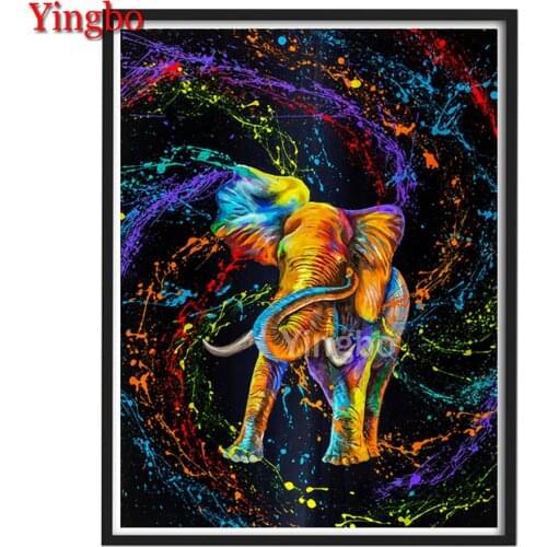 Color Abstract Elephant Diamond Painting Full Drill square 5D Home Decor Diamond Embroidery Cross Stitch Animal Wall Stickers