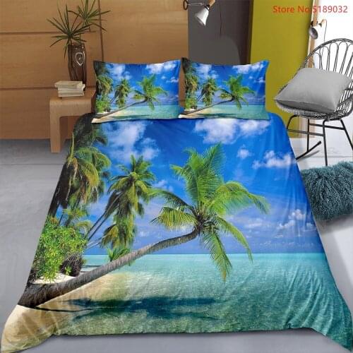 Natural Scenery Duvet Cover Set 3D Tree Forest Waterfall Print Quilt Cover Pillowcase Single Double Full Queen Size Bedding Sets
