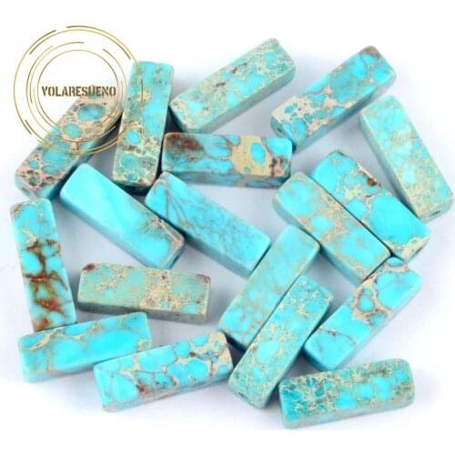 Natural Stone Lake Blue Sea Sediment Jaspers Beads For Jewelry Making Needlework Diy Bracelet Necklace Charms Accessories 4*13mm