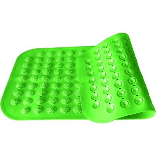 No-slip Shower Mat Foot Massage Bath Bathroom Mat w/ Suction Cup Green