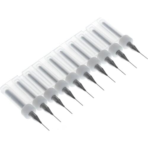 New 10Pc 0.4mm Tip 1/8" Shank Spiral Flute Tungsten Carbide Micro PCB Drill Bits 85AC