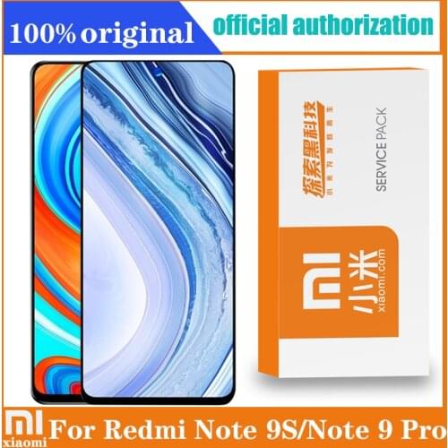 Original 6.67'' Display Replacement For Xiaomi Redmi Note 9 Pro LCD Touch Screen Digitizer Assembly For Redmi Note 9S Display
