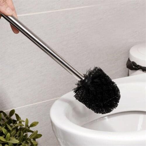 Plastic Toilet Brush With Stainless Steel Handle Soft Bristles Cleaning Brush Household Floor Cleaning Bathroom Accessories