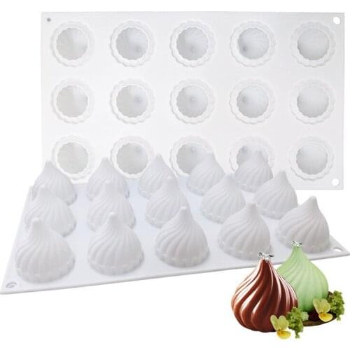 15 Cavity Cone Whirlwind Onion Silicone Cake Mold Fondant Chocolate Mousse Dessert Baking Mold Dessert Bakeware Decorating Tools