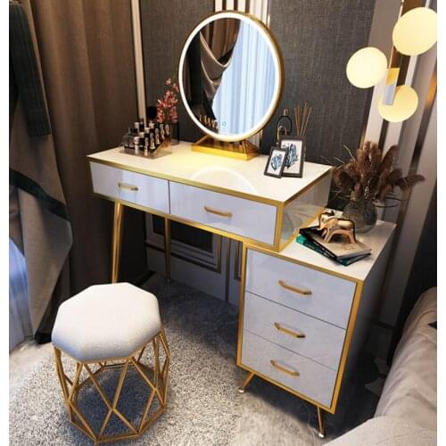 Light luxury Nordic dressing table net red ins wind dressing table large bedroom modern simple economic storage cabinet