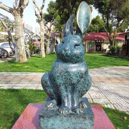 The twelve zodiac rabbit mascot copper bronze crafts ornaments patron statue rabbit birthday gift gift