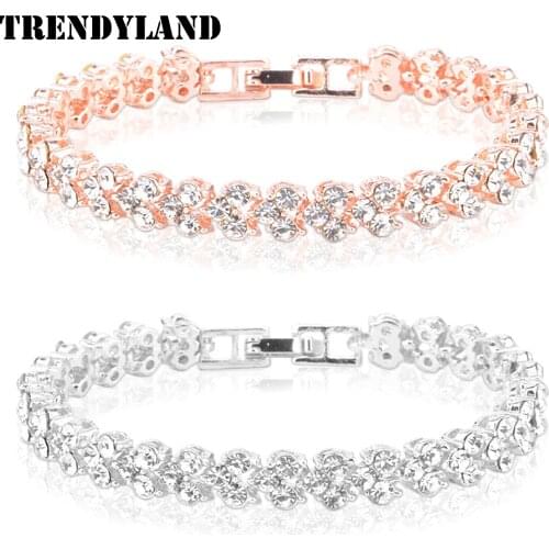 Trendyland Luxury Bracelet Fashion Roman Style Women Crystal Rhinestone Jewelry Bracelets Gifts Designer Wear 2021 Dropshipping