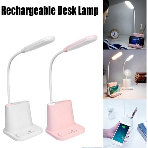 USB Rechargeable Desk Lamp LED Dimming Adjustment Table Light with USB Port for Study Reading
