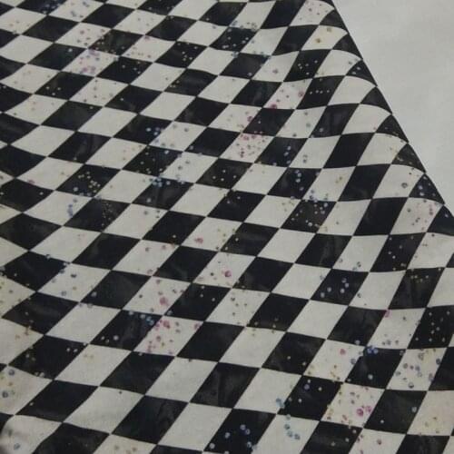 Viaphil 100% Cotton Fabric Brand New Black White Diamond Geometry Printed Sewing Cloth Dress Clothing Textile