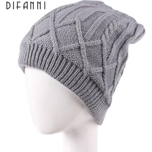 Difanni Unisex Womens Hat Knitting Caps Womens Winter Hats Casual Cap Crochet Beanies Caps Fashion Leisure Warm Hat Beanies