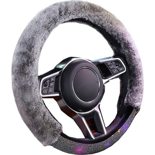 Winter Fashion Universal Car Steering Wheel Braid Cover Wrap Case For 37-38 CM 14.5"-15" M Size Steering-Wheel Woman Girl