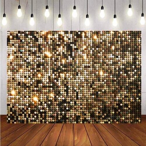 Gold Glitter Mosaic Backdrop Light Spots And Stars Adult Party Photography Background Decoration Banner Photo Booth Props