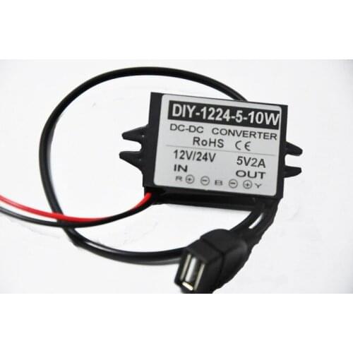 12V24V(7V-40V) Step Down 5V 2A 10W DC-DC Converter USB Interface Buck Converter Car LED Waterproof Voltage Regulator Module
