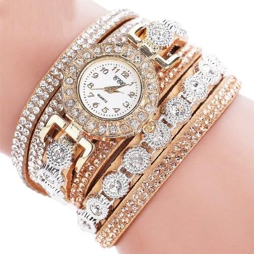 2021 Luxury Women Watches Fashion Shiny Rhinestone Diamond Casual Analog Quartz Woman WristWatch Bracelet Watch Reloj Mujer F3