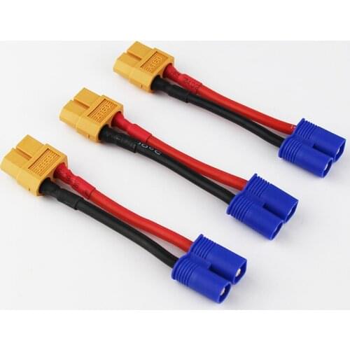 5/10/20pcs XT60/XT-60 Female To Male EC3 Connector Adapter Cable 14awg 1.96in Turnigy/Zippy