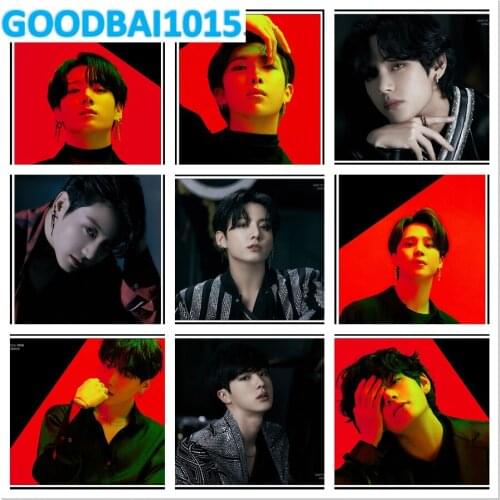 5D Diamond Painting Diamond Embroidery Full Mosaic Cross Stitch Kits Diy Home Decor Kpop Bangtan Black and Red Picture