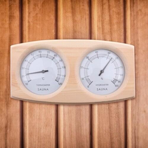 2 in 1 Sauna Room Wooden Thermometer and Hygrometer Steam Temperature and Humidity Bathroom Thermometer and Hygrometer