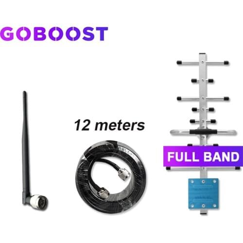 GOBOOST antenna kit for cellular amplifier 4g signal booster gsm 2g 3g 4g atenna full band yagi atenna 12m cable whip antenna 4g