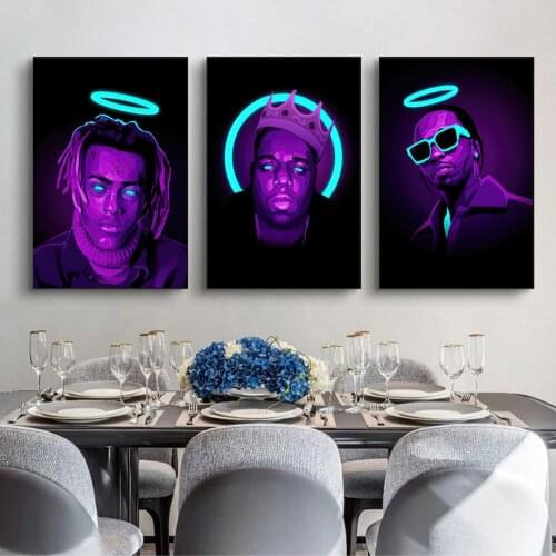 Hip Hop Colorful Rap Singer Figure Art B I G Canvas Painting Wall Art Posters Prints Wall Pictures for Living Room Cuadros Decor
