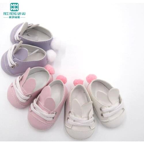 6.3cm*3cm dolls shoes Rabbit ear flats shoes for dolls fits 1/4 bjd dolls and 40cm toys dolls Accessories
