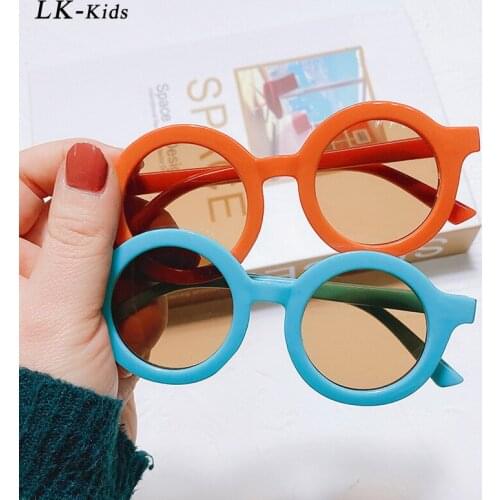 LongKeeper Fashion Round Kids Sunglasses Boys Girls Sunglasses Vintage Chirldren Colorful Sun Glasses Baby Shades UV400 Gafas