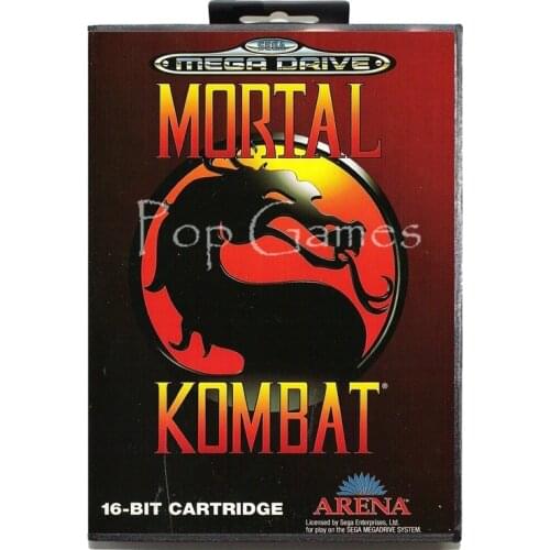 Mortal Kombat with Box for 16 bit Sega MD Game Card for Mega Drive for Genesis Video Console