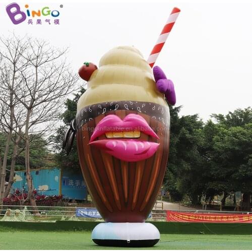 Standing type 2.8x2.5x5 meters inflatable ice cream with mouth for decoration / ice cream model balloon toys