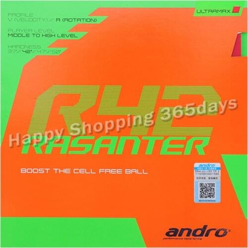 Andro RASANTER R42 (Non-tacky Rubber, Tensor Sponge) Table Tennis Rubber Pips-In Ping Pong Sponge Tenis De Mesa