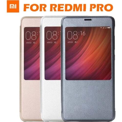 In Stock Original For Xiaomi Redmi Pro 5.5 inch PC+PU Smartwake Flip Cover Case For Xiaomi Redmi Pro Mobile Phone Retail Box