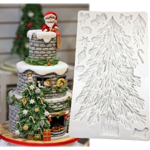 Christmas Tree Silicone Sugarcraft Mold Chocolate Cupcake Baking Fondant Cake Decorating Tools