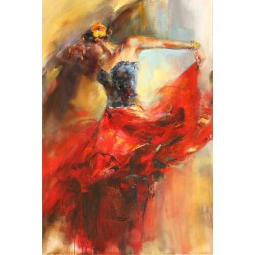 Handmade art oil painting girl Dances In Beauty portrait woman image for bedroom decoration