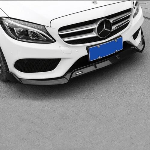 3PCS Car Front Bumper Splitter Lip Spoiler Diffuser Guard Protection Cover Trim For Mercedes w205 2015-2019 Car Accessories