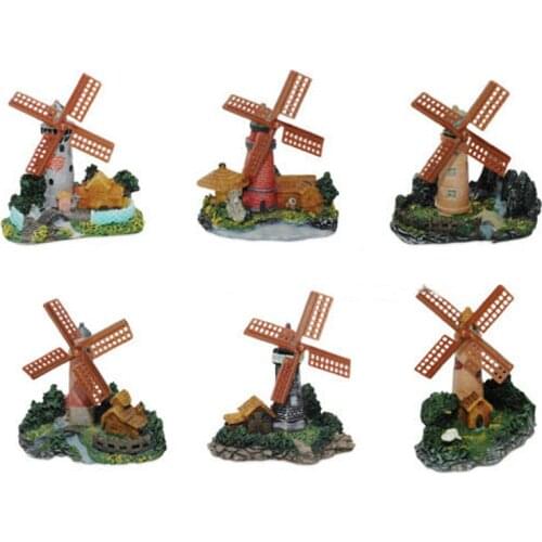 UP Multi-Decoration Simulation Small Windmill (a Set of 6 Models) 8x5x9cm