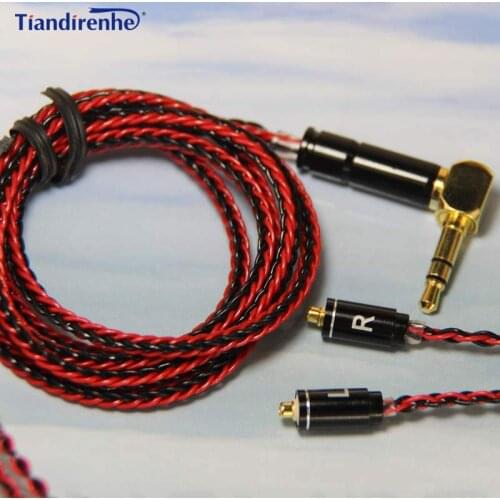 Tiandirenhe MMCX Cable for Shure SE215 SE535 SE846 Earphone 8 Shares Silver Plated Headset Cable Manual Weaving upgrade Line