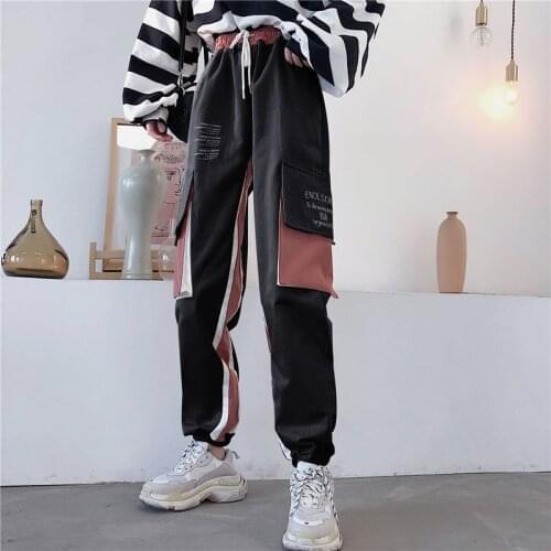 Womens Pants In a Cage Slim Gothic Pants Korean Style Trousers Casual Korean Style Streetwear Harajuku Female Joggers