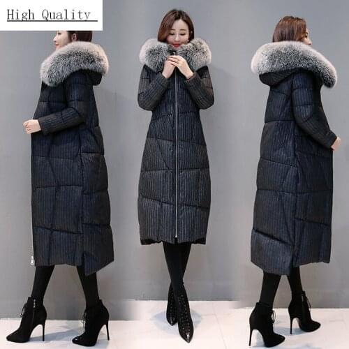 Winter Female Jacket + Large Fox Fur Hooded Clothes 2020 Thick Warm 90% Duck Down Coat Womens Down Jacket Hiver 801113