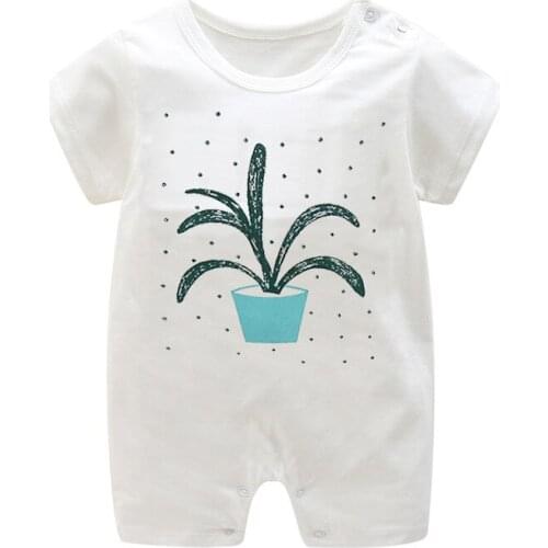 ZWY667 Summer New Style Short Sleeved Girls Dress Baby Romper Cotton Newborn Body Suit Baby Pajama Boys Animal Monkey Rompers