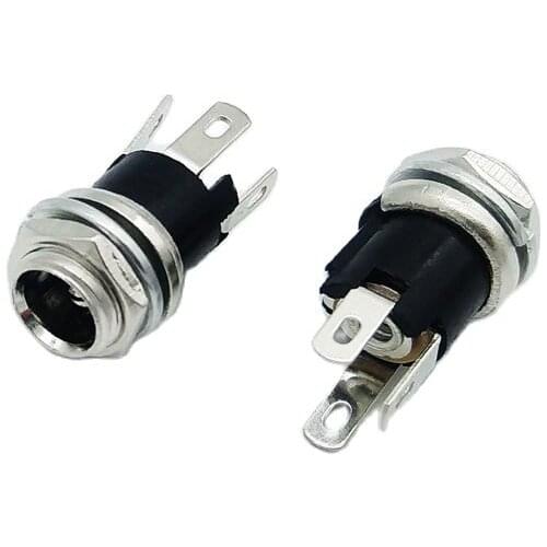 10pcs 5.5*2.1mm 5.5x2.1mm DC Power Socket Connector DC Panel Mounting socket