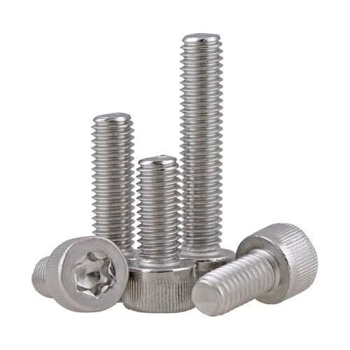 20pcs M4 stainless steel Torx cylindrical head knurled screws T&TX cup headed screw anti-theft bolts bolt 6mm-30mm length
