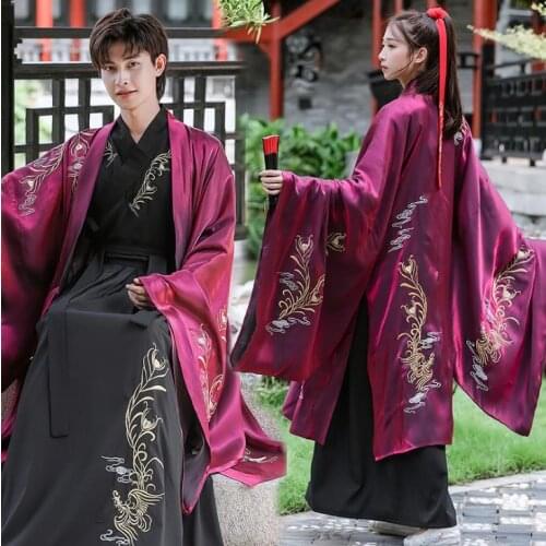 2021 chinese traditional hanfu couples chinese traditional embroidery clothes adult halloween cos costume hanfu for men/women
