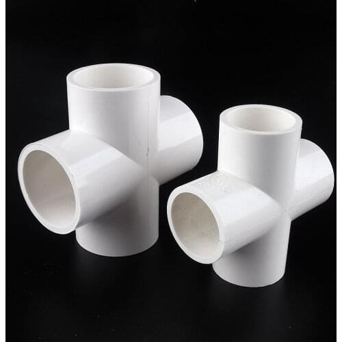 3~20pcs Inner Dia 20/25/32/40/50mm Cross 4 Ways Connector PVC Pipe Fittings Irrigation System Watering Equal 4 Ways Quick Joint