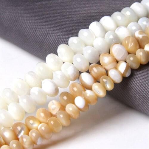 4-8 mm Natural Shell Abacus Beads Freshwater Mother Of Pearls Polished Spacer Strand Beads For DIY Making Jewelry Bracelets Gift