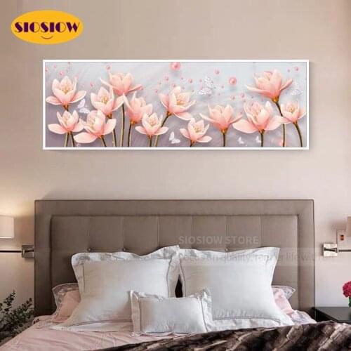5D DIY Diamond Painting Cross Stitch Magnolia Flowers Crystal Full Drill Square 3D Daimond Chinese Mosaic Embroidery Home Decor