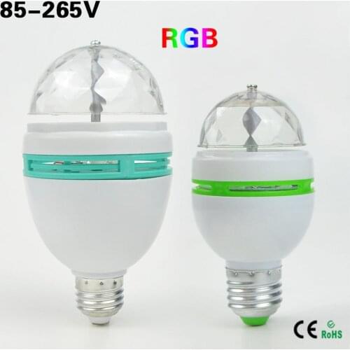 Auto Rotating RGB LED Bulb Stage Light E27 3W 6W AC110V-220V Home Party Disco Lamp Dance Entertainment Decor Christmas lighting