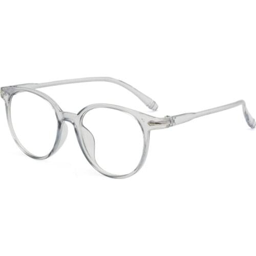 BAOBAOYANG Anti Blue Light Computer Eyeglasses Women Round Optical Frames Transparent Retro Myopia Glasses Mens Eyewear